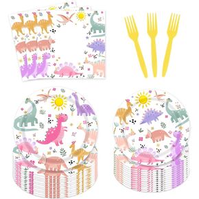 96-Piece Unicorn Party Supplies Set - Magical Pastel Rainbow Tableware Kit for Girls Birthday, Serves 24 Guests with Plates, Napkins, Cups, Eco-Friendly Disposable Decorations