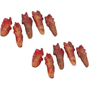 IMIKEYA Halloween Bloody Finger Props 10pcs Realistic Fake Fingers Bloody Halloween Decorations for Party Pranks