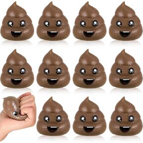 Lenwen 12 Pack Stress Balls Stretchy Toys Sensory Toys, Mini Classic Brown Figures, Small Novelty Joke for Relief Anxiety Relief Prank Hide Fidget Teens Birthday Party Favor Gifts