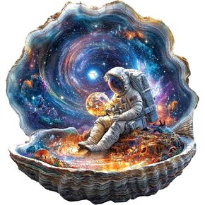 Wooden Puzzles for Adults - 200 Pieces Wooden Puzzle Shell Universe - Unique Animal Shape Wood Cut Puzzles - Eco-Friendly Home Office Decor (M-11.4 * 11.3in)