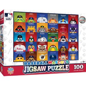 MasterPieces 100 Piece Sports Puzzle for Kids - MLB Mascots 100pc Puzzle - 14"x19"