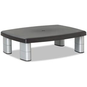 Adjustable Height Monitor Stand, 12 x 15 x 1-5 7/8, Black/Silver - MMMMS80B