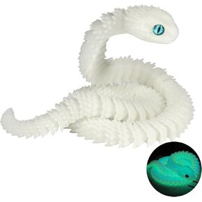24in 3D Printed Snake Toys,3D Printed Animal, Glow in The Dark Flexible 3D Printed Snake, Fidget ADHD Snake Toys for Animal Collectors Creative Funny Toy Gift or Decoration