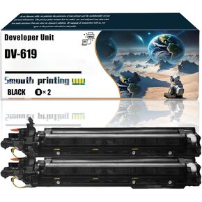 Replacement Parts Developer Unit DV-619 Compatible with Konica Minolta bizhub C458 C558 C658 Printers, Contains Chip and Clear Printing (1 Pack Black)