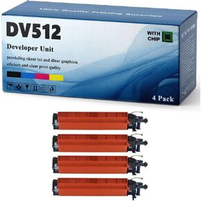 DV512 DV-512 Developer Unit Replacement Compatible for Konica Minolta Bizhub C221 224 284 364 454 554 ADC285 365 Printers (4 Pack Color CMYK)
