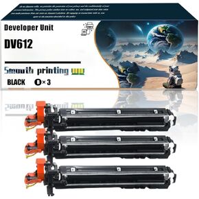 Replacement Parts Developer Unit DV612 Compatible with Konica Minolta bizhub 552 652 C452 C552 C552DS C652 C652DS Printers, Contains Chip and Clear Printing (3 Pack Black)