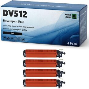 DV512 DV-512 Developer Unit Replacement Compatible for Konica Minolta Bizhub C221 224 284 364 454 554 ADC285 365 Printers (4 Pack Black)