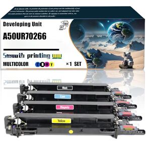 Replacement Parts Developing Unit A50UR70266 Compatible with Konica Minolta AccurioPress C2060 C2070 C3070 C3080 C3080P Printers, Contains Chip and Clear Printing (4 Pack Black)