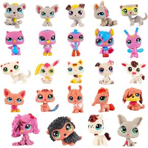 24PCS LPS Action Figures - LPS Cartoon Toys with 360° Head Rotation, Cute Cartoon Pet Collection and Display Toys for Kids Gift
