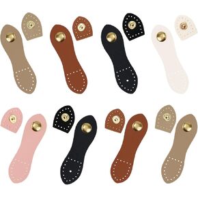 8pcs Leather Snap Buckles, Sew On Leather Snap Closures Leather Fasteners Buckle Snaps Leather Crafts Making Supplies for Purses Notebook Jacket