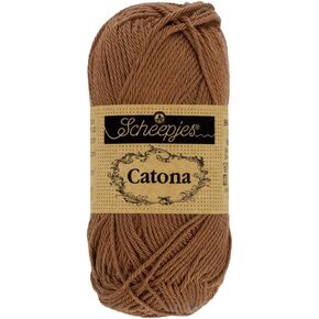 Scheepjes Catona Yarn 50g - Brown 157 Root Beer for Knitting and Crochet Projects