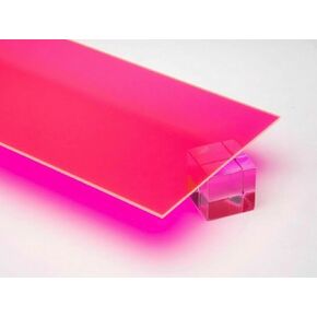 AZM Displays 12"x12", 1/4" (6mm), Neon Pink Transparent Plexiglass Sheet for Glass Replacement, Shelving, Table Signs, Engraving, Calligraphy, Crafting, Painting, DIY