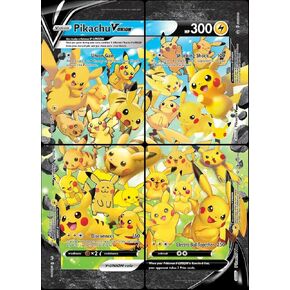 Pikachu V-Union - 4 Card Set - SWSH139 - SWSH140 - SWSH141 - SWS142 - Pokemon Celebration Black Star Promo Set