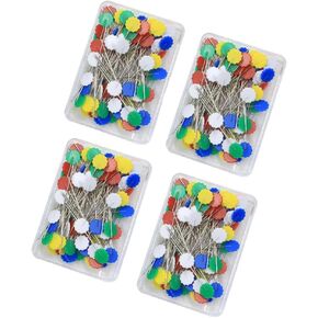 400Pcs Flat Head Straight Pins with Storage Box, Multicolor Flower Head Sewing Pins Quilting Pins for DIY Sewing