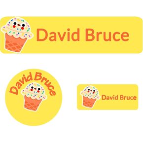 Custom Waterproof Name Labels - Personalized Stickers for Kids Clothing, Water Bottles, Lunch Boxes & School Supplies - 125 Labels in Three Colors (Three Color-1)