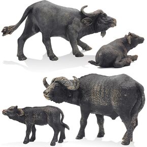 Gemini&Genius Buffalo Animal Toy, Buffalo Figures Toy for Kids, Wild Animal Toy Figure Wildlife World Action Figure for Nature Science Learning, Realistic Cow Animal Toy Gift for Kids Play.