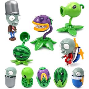 Maikerry Plants vs Zombies Action Figures Set - Assembled Toys Gift Game Fan Party Birthday Gifts Zombie PVZ Toys Figurines for Boys Girls