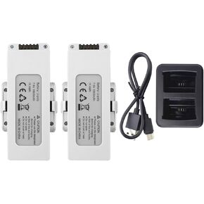 2PCS 7.6V 1500mAh Lithium Battery with 2 in 1 Charger for HS510 F30 Brushless Folding Quadcopter Aerial Remote Control Drone