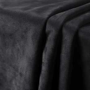 Black Suede Fabric Double-Side Upholstery Suede Material 64" Wide by 96" Soft Smooth for Cushion Sofa Pillows Repair, Car Headliner Replacement, Home Décor DIY Project
