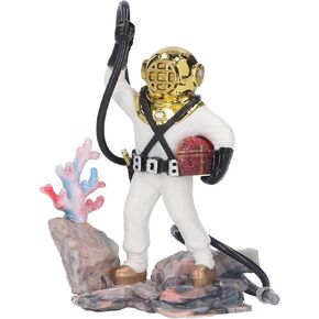 Air Action Aerating Diver Aquarium Decoration, Exquisite Diver Fish Tank Ornament, Air Action Aerating Decorations Diver Movement for Aquarium Fish Tank(White)