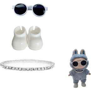 Trendy Doll Outfit Set for LBB Doll – Stylish Accessories with Eyeglasses, Necklace, and White Shoes – Necklace Accessories for 17cm Dolls (No Doll)