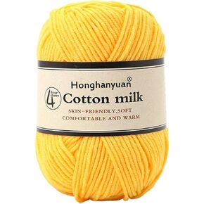 Soft Cotton Milk Yarn for Knitting and Crocheting - 50g Skein, 4-Ply Worsted Handmade Thread, 110m, 2.0mm Thickness, Skin-Friendly & Comfortable
