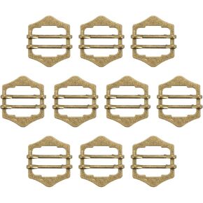 PATIKIL Vest Buckles, Metal Vest Buckle Slide Adjuster Clasp Double-Pin Hexagonal for Suit Belt Bags Cloth DIY Accessories