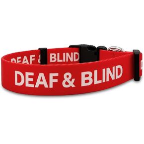 Deaf Blind Dog Collar - Hard of Hearing No Limited Sight Warning - Hearing Impaired Low Vision Dog - No Limited Hearing for Small Medium Large Dogs (M, Red)