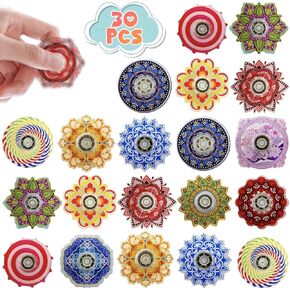 30Pcs Mini Fidget Spinners for Party Favors, Fidget Toys Bulk for Classroom Prizes, Easter Basket Stuffers, Kids Adults Stress Relief Sensory Toys Christmas Valentine Gifts
