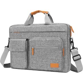 حقيبة كتف Mosiso Laptop ، 15-15.6 بوصة ، حقيبة كمبيوتر متوافقة مع MacBook Pro 16 ، HP ، Dell ، Lenovo ، Asus Notebcore ، حقيبة Messenger مع 1 مرتفعة و 1 رفرف و 2 جيوب أفقية ، رمادي ، رمادي