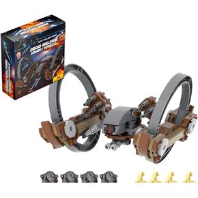 Droid Hailfire Combat Vehicle Building Set with 4 Super Battle Droids and 4 Classic Army Droids, Spacecraft and Clone Clankers with Weapons, Building Blocks Toy Gift for Star Fans and Kids aged 6+