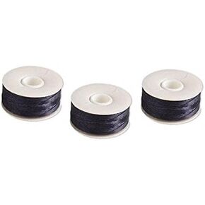 Nymo Nylon Monocord Thread. Black Size B. 3 Bobbins of 72 yards (216 feet)