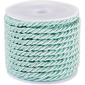 FASHEWELRY 21.88 Yards Twisted Polyester Cords 3mm Pastel Handmade Braided Rope Cords Twisted Beading Cord for Macrame Bracelets Curtain Costumes Ornament, Crafts Making