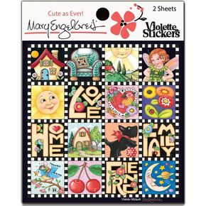 Mary Engelbreit Mary's Squares Stickers by Violette Stickers