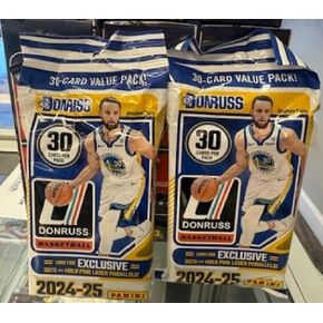 2025 2024-25 Donruss NBA Basketball 2 Cello Pack Lot FACTORY SEALED 60 Total Cards; Possible rare rookies of Stephon Castle, Zaccharie Risacher +more