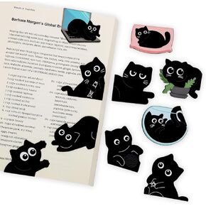 10 PCS Cat Magnetic Lagmarks Cute Barkmark Black Cats Book Harks to Reading Women Book Book Lover Higts