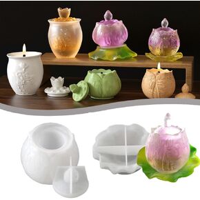 3pcs Jar Silicone Molds, Jar Resin Molds with Lid, Epoxy Molds for DIY Jewelry Storage Box,Candle Holder,Candy Container, Epoxy Resin Casting Craft Gifts (style3)