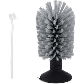 2pcs Turtle Scrub Brush, Grey Turtle Shell Cleaning Brush Tortoise Shell Exfoliate Cleaning Scratcher with Suction Cup Tortoise Tank Accessories for Aquatic Tank Supplies Toy Decor