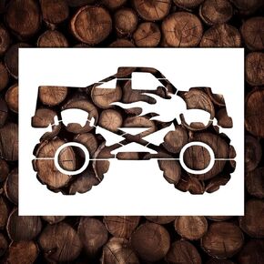 1Pc - Monster Truck Stencil Template - Reusable Car Racing Cars Stencils for Painting on Wood, Glass, Wall Rock, Walls, Canvas, Glassware, Spray Painting, Airbrushing, Crafts (5x6)