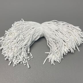 White Cotton Hang Tag String 1000-Pack - 7.5inches Bulk Snap Closure Ropes | Clean & Modern Tagging Cords for Clothing, Crafts & Retail Labels
