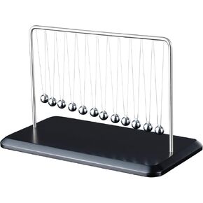 Newtons Cradle Pendulum Balance Balls Cool Science Gadgets Perpetual Kinetic Motion Physics Toys Desktop Decoration for Office& Home (12 Balls)