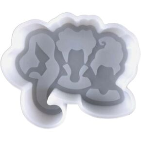 Witch Sisters Silicone Freshie Mold | Size 4.75" Wide x 4" Long x 1" Deep | Sisters Sanderson Halloween Design for Freshie, Soap, Resin, Candle