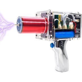 Tesla Coil Handheld Gun, Artificial Lightning, Portable Mini Spark Gap Arc Generator, for Science Physics Teaching Experiment Tool College High School Education DIY Toy (Regular Edition)