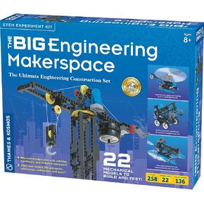 Thames & Kosmos Big Engineering Makerspace | Science Kit | 22 Physics Lessons & Experiments | Toy of The Year Award Finalist | Homeschool | Learning Pod | STEM Kit