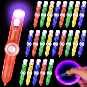Kigeli 24 Pcs LED Spinning Rotating Pen Fidget Pen Rolling Finger Rotating Ballpoint Pens for Adults Stress Reducer Anti Anxiety Party Favors Gift Bag Fillers Birthday Return Gifts