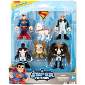 Fisher-Price Imaginext Superman Action Figure Multipack ، 6 أحرف ، مجموعة قابلة للتحصيل 3 بوصات مع Krypto & Kaiju