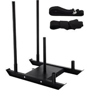 VEVOR Weight Training Pull Sled, Fitness Strength Speed Training Sled with Handle, Steel Power Sled Workout Equipment for Athletic Exercise & Speed Improvement, Suitable for 1"&2" Weight Plate, Orange in Kuwait