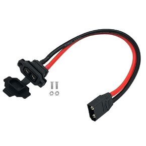 10AWG XT90 Mount Adapter Cable Gold Plated XT90E-F Female to XT90 Male Fixed Mount Connector Short Cable, Dust Cover, for RC Lithium Batterie Outdoor Power Supplie, 30cm/11.8in
