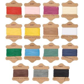 WEBEEDY Waxed Linen Thread Cord 15 Colors 315 Yard Book Binding Leather Sewing Thread Round for Bracelet Jewelry Making Hand Sewing Stitching Leather Projects, 0.55mm Thickness, 21 Yards Each