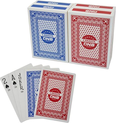 DNB 6 Deck Canasta Cards - 6 Decks Blue Playing Cards with Point Values - Includes Canasta and Hand and Foot Rules in Saudi Arabia